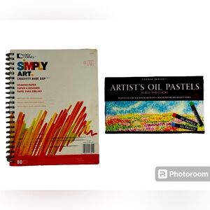 Drawing set includes spiral paper book & 36 oil pastels